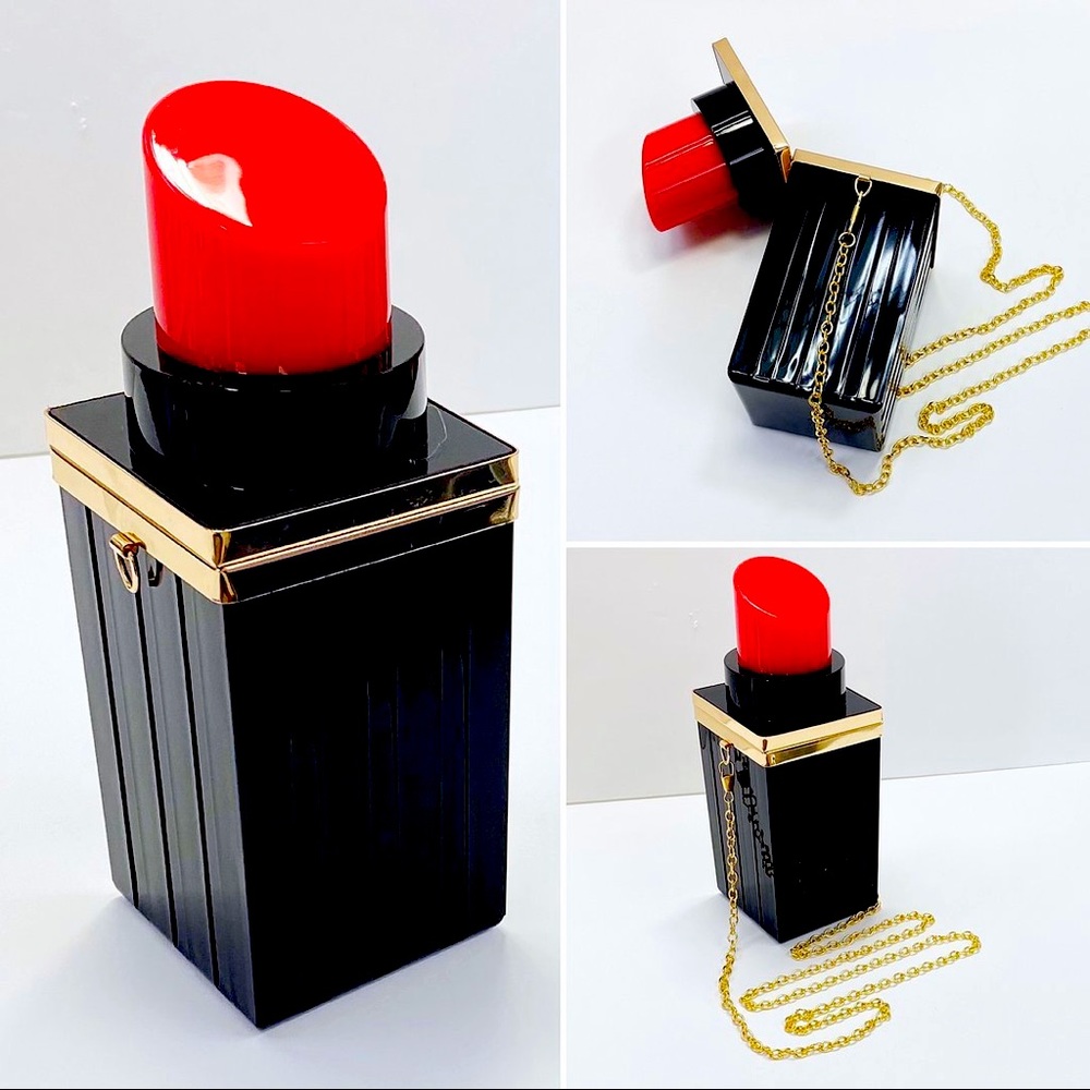 Acrylic Lipstick Design Mini Clutch